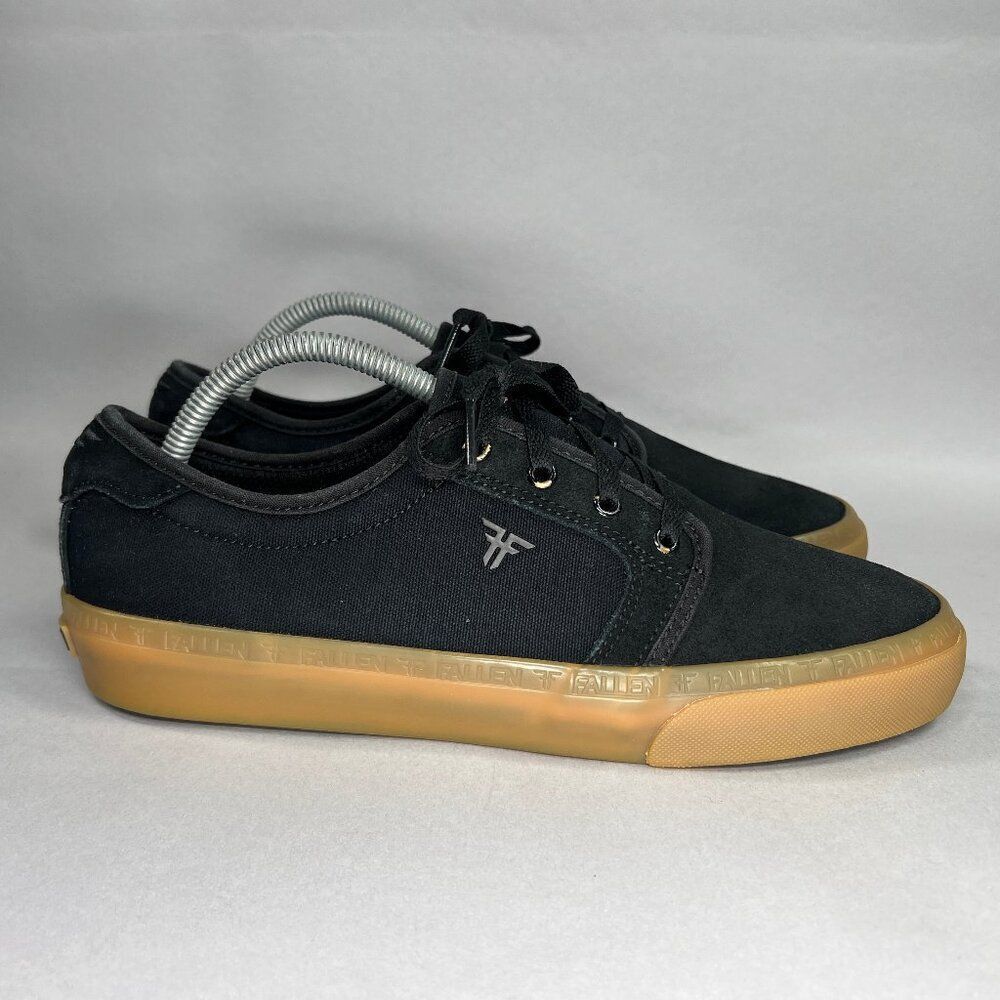 Fallen Forte Shoes Men's Size 9 Black Canvas‎ Low Lace Athletic Skate Sneakers